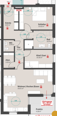 Grundriss H4 WE5 - Moderne barrierearme Wohnung im 1. OG im Neubaugebiet Jahnplatz in Vluyn