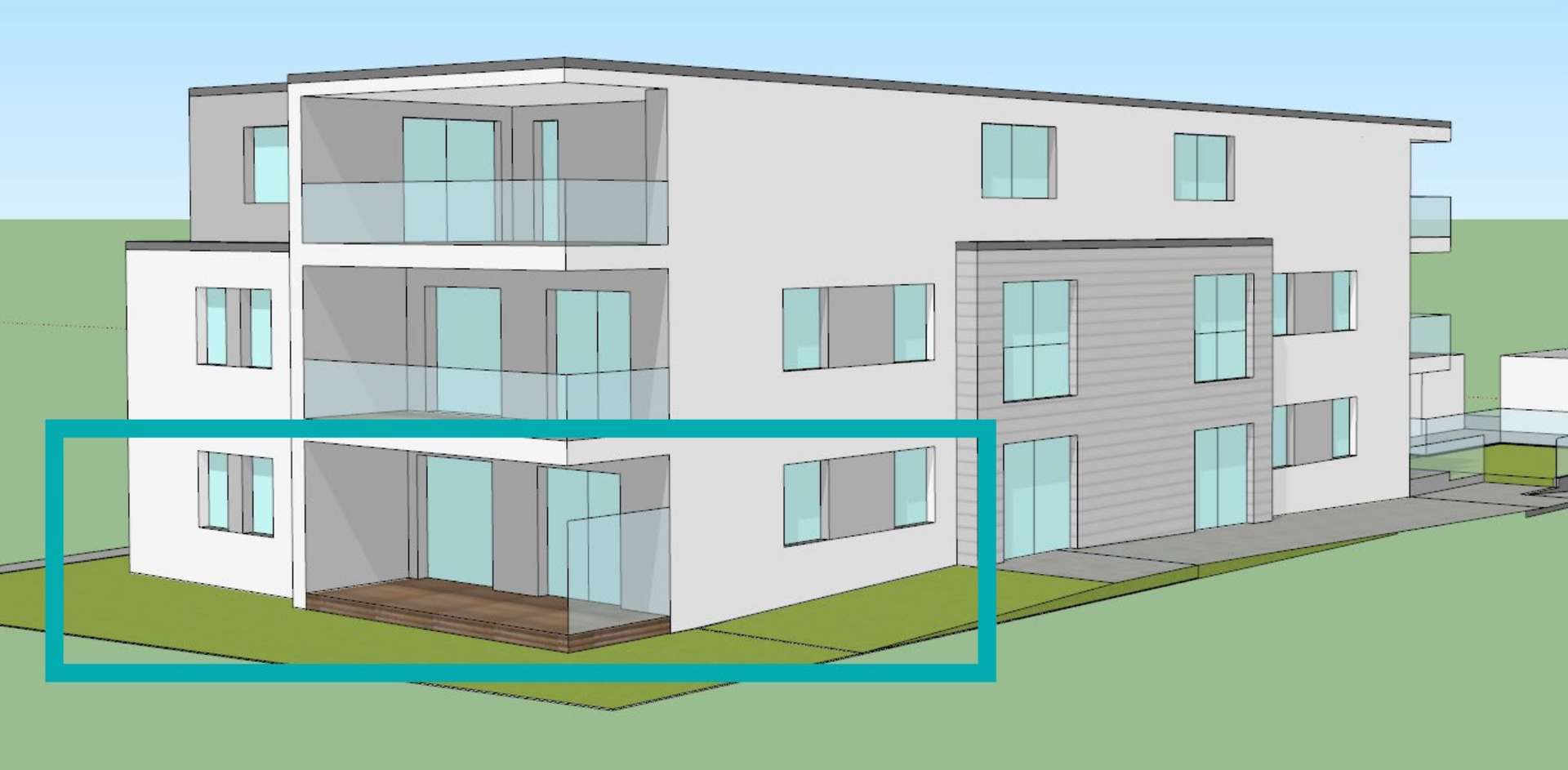 Ansicht - Exklusive, barrierearme Erdgeschosswohnung mit eigenem Gartenanteil