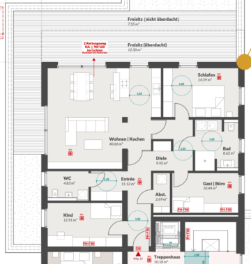 Grundriss H4 WE10 - Letztes barrierearmes Penthouse im Neubaugebiet Jahnplatz in Vluyn