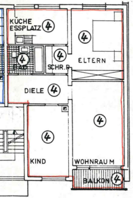 Grundriss Wohnung - Schnäppchen gesucht? Eigentumswohnung mit viel Potenzial am Zentrum Neukirchens