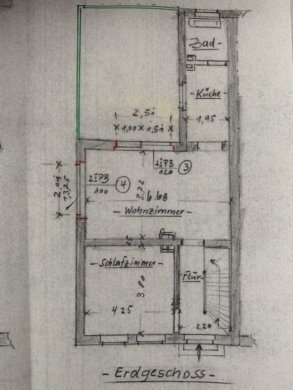 Grundriss EG - Idyllische Doppelhaushälfte in sensationeller, gewachsener Lage für versierte Handwerker