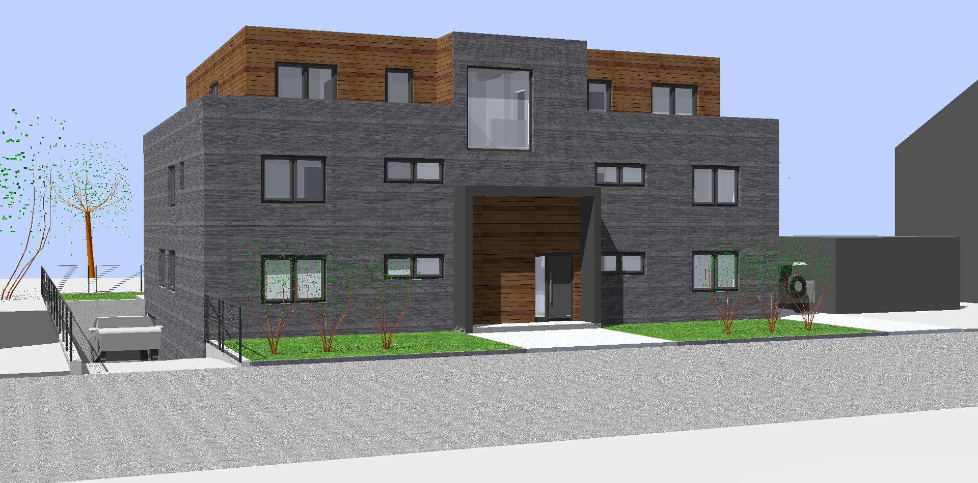 Ansicht 3D vorne - Zuhause in gefragter Wohnlage: Hochwertig ausgestattete, barrierearme Wohnung in Energieklasse A+