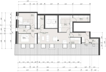 Grundriss WE6 - Alter Charme trifft auf Moderne: großzügige Mietwohnung mit flexibel nutzbarem Raumangebot