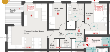 Grundriss H2 WE5 - Moderne barrierearme Wohnung im 1. OG im Neubaugebiet Jahnplatz in Vluyn