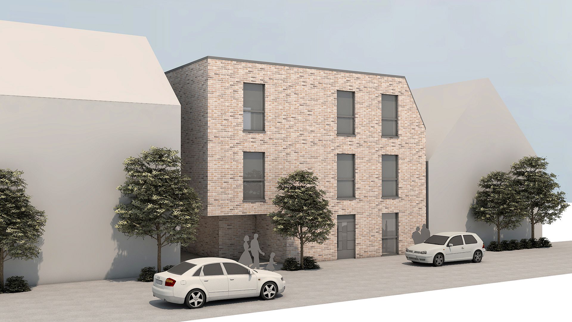 Skizze Hausansicht - Exklusive barrierearme Neubau-Penthousewohnung in Bestlage von Vluyn